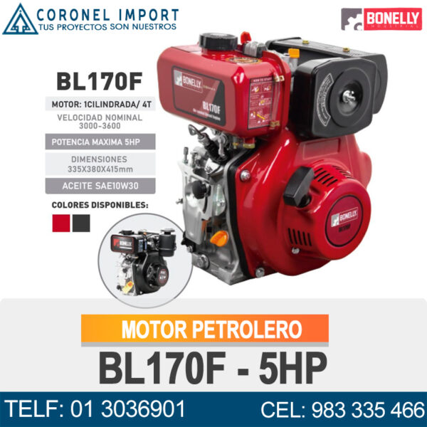 MOTOR PETROLERO BL170F - 5HP