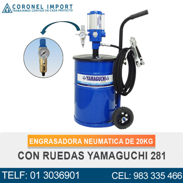 ENGRASADORA NEUMATICA DE 20KG CON RUEDAS YAMAGUCHI 281
