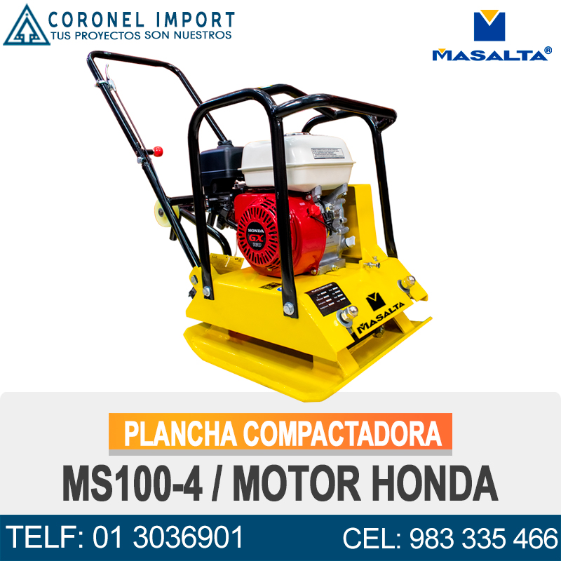 PLANCHA COMPACTADORA MS100-4 MOTOR HONDA DE 5.5HP