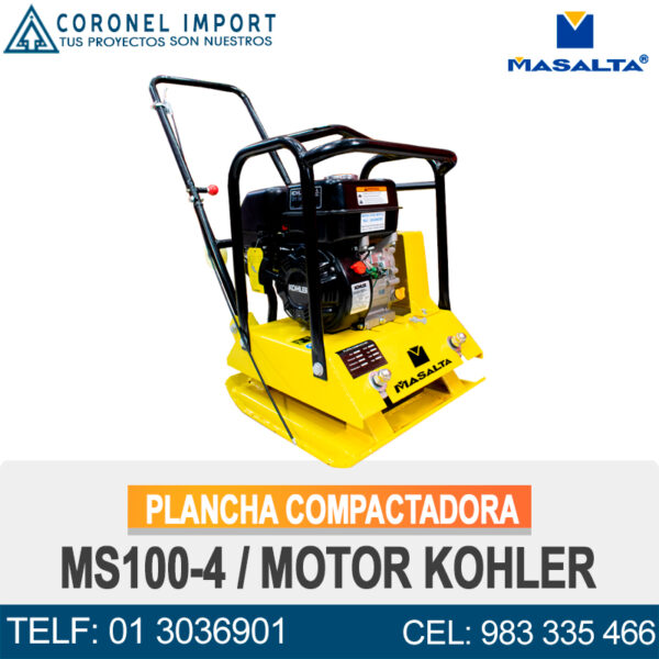 PLANCHA COMPACTADORA MS100-4 MOTOR KOHLER DE 6.5HP