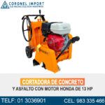 CORTADORA DE CONCRETO Y ASFALTO CON MOTOR HONDA DE 13 HP