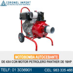 MOTOBOMBA AUTOCEBANTE DE 4X4 CON MOTOR PETROLERO PANTHER DE 16HP