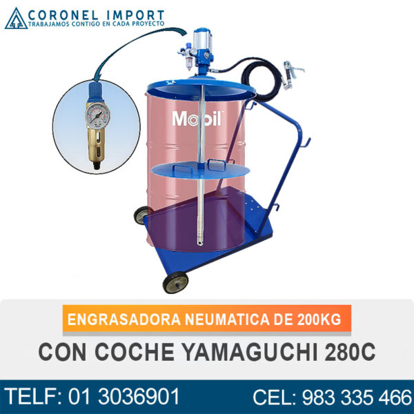 ENGRASADORA NEUMATICA DE 200KG CON COCHE YAMAGUCHI 280C
