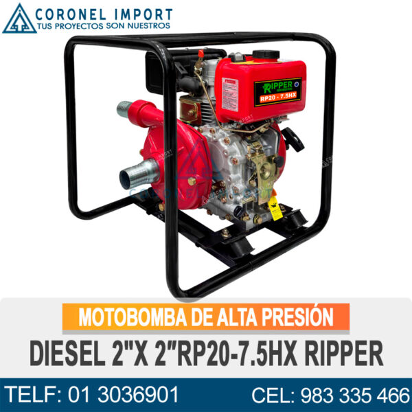 MOTOBOMBA DE ALTA PRESIÓN DIESEL 2"X 2″RP20-7.5HX RIPPER