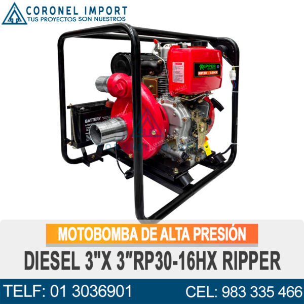 MOTOBOMBA DE ALTA PRESIÓN DIESEL 3"X 3″RP30-16HX RIPPER