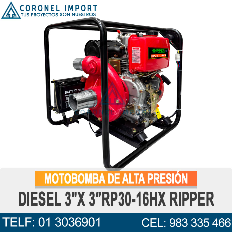 MOTOBOMBA DE ALTA PRESIÓN DIESEL 3"X 3″RP30-16HX RIPPER