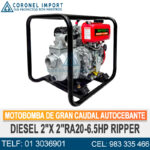 MOTOBOMBA DE GRAN CAUDAL AUTOCEBANTE DIESEL 2"X 2"RA20-6.5HP RIPPER