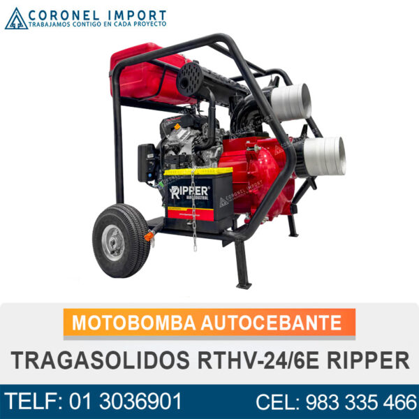 MOTOBOMBA AUTOCEBANTE TRAGASOLIDOS RTHV-24/6E RIPPER