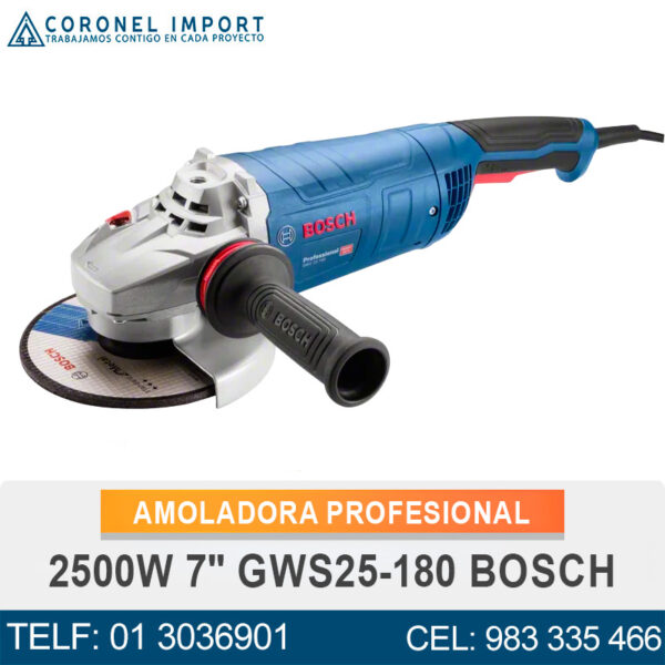 AMOLADORA PROFESIONAL 2500W 7" GWS25-180 BOSCH