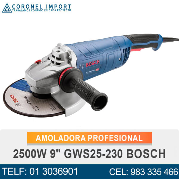 AMOLADORA PROFESIONAL 2500W 9" GWS25-230 BOSCH